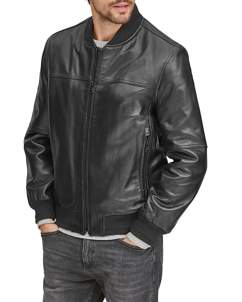 Marc New York Mens Summit Leather Bomber Jacket Product Image