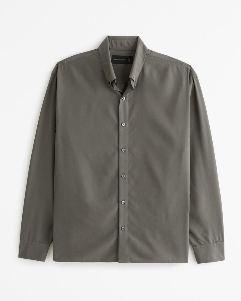 Long-Sleeve Cupro Button-Up Shirt Product Image