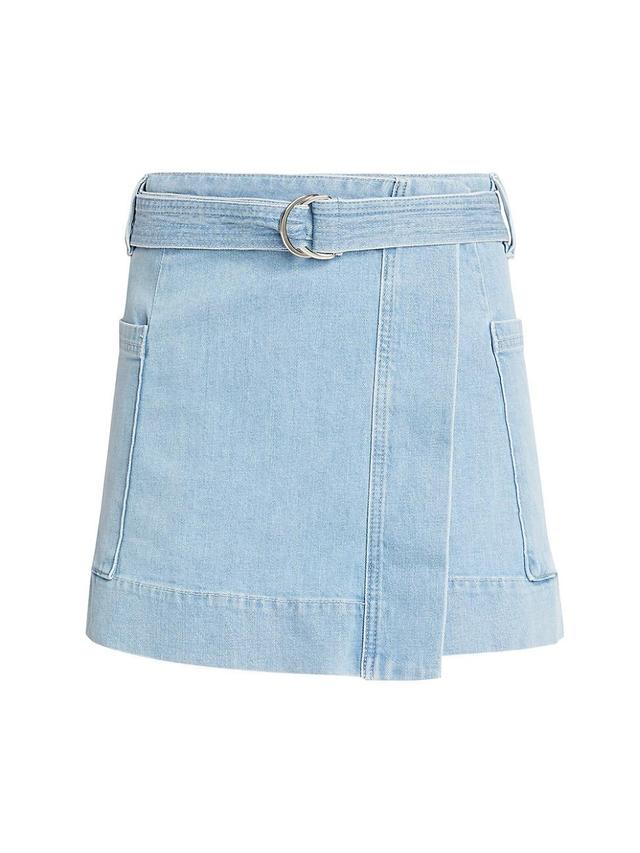 Womens Deanna Wrap Denim Miniskirt Product Image