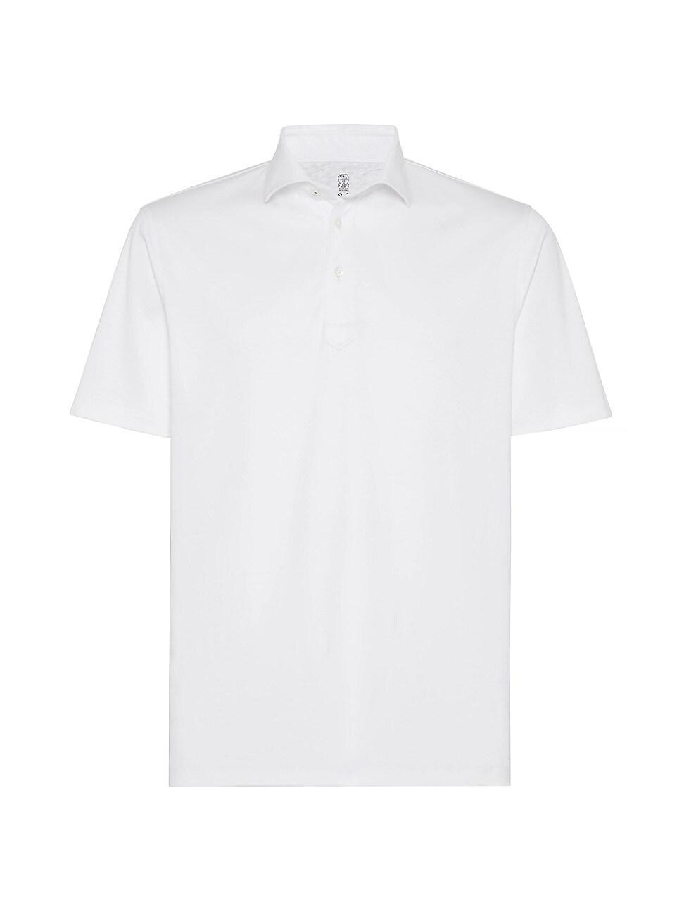 Mens Jersey Polo Shirt - White - Size 42 - White - Size 42 Product Image