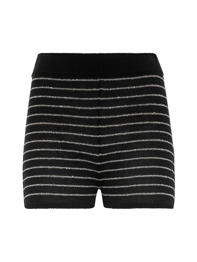 Womens Cotton Dazzling Stripes Knit Shorts Product Image