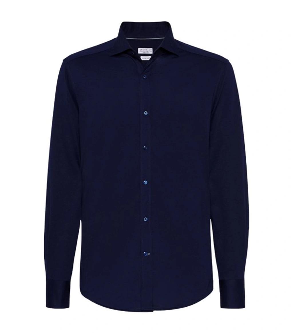 Cotton Long-sleeve Shirt In Blue product image