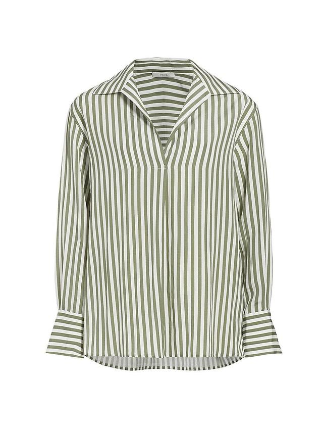 Coast Stripe Shaped-Collar Pullover Shirt Product Image