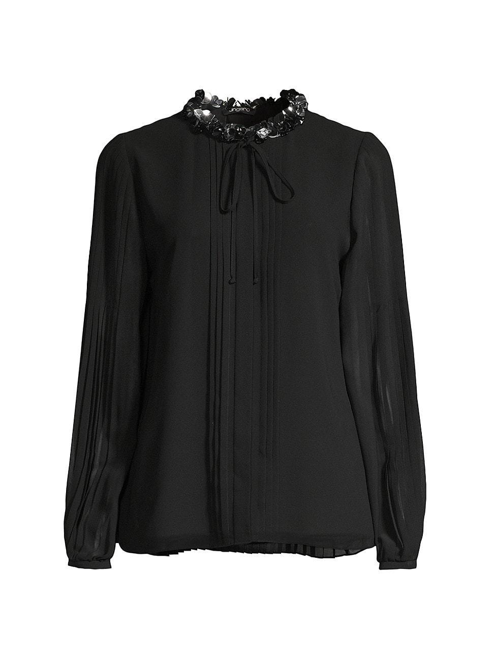 Womens Dakota Embellished Crepe Chiffon Blouse Product Image