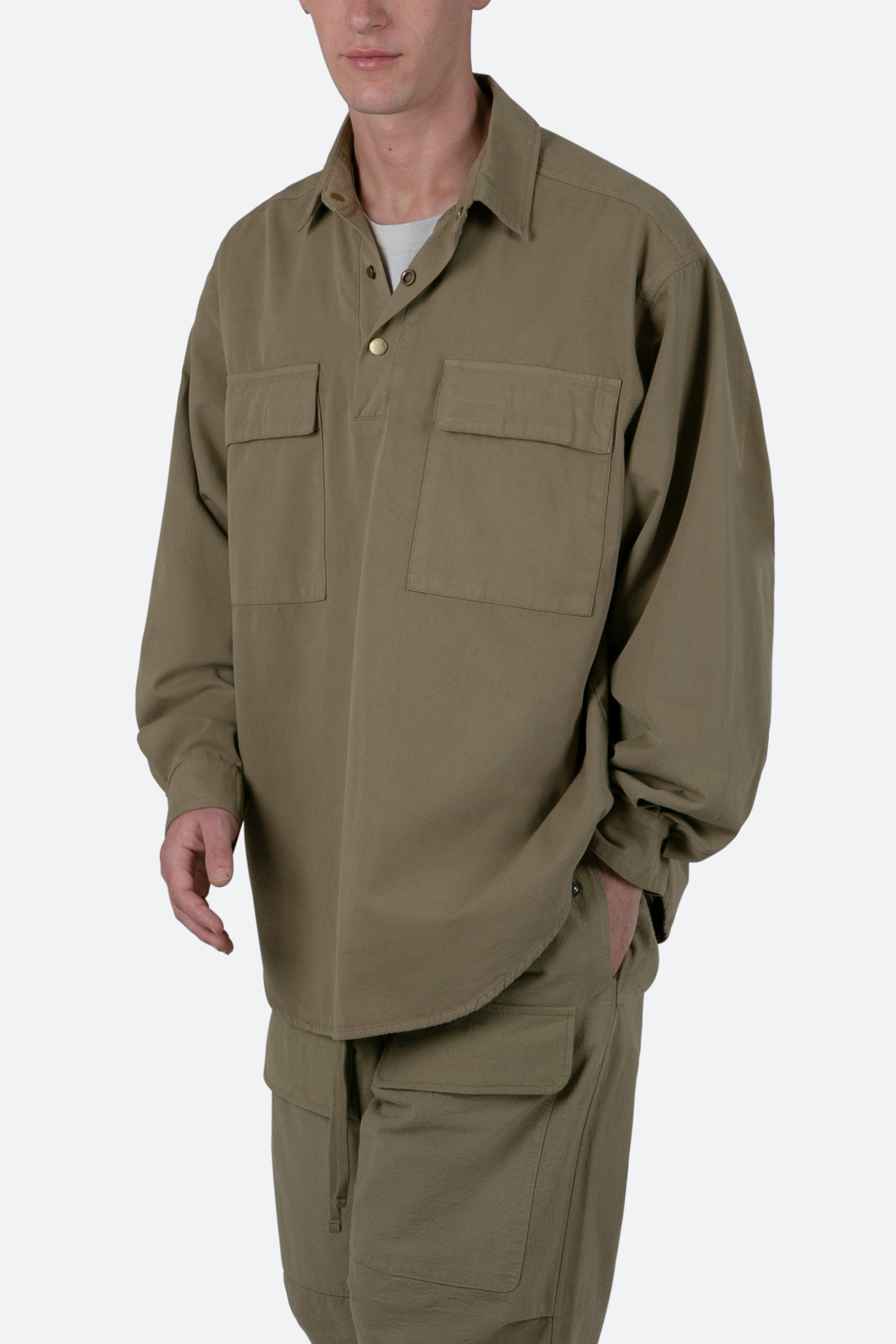 Oversized Utility Shirt - Olive Product Image