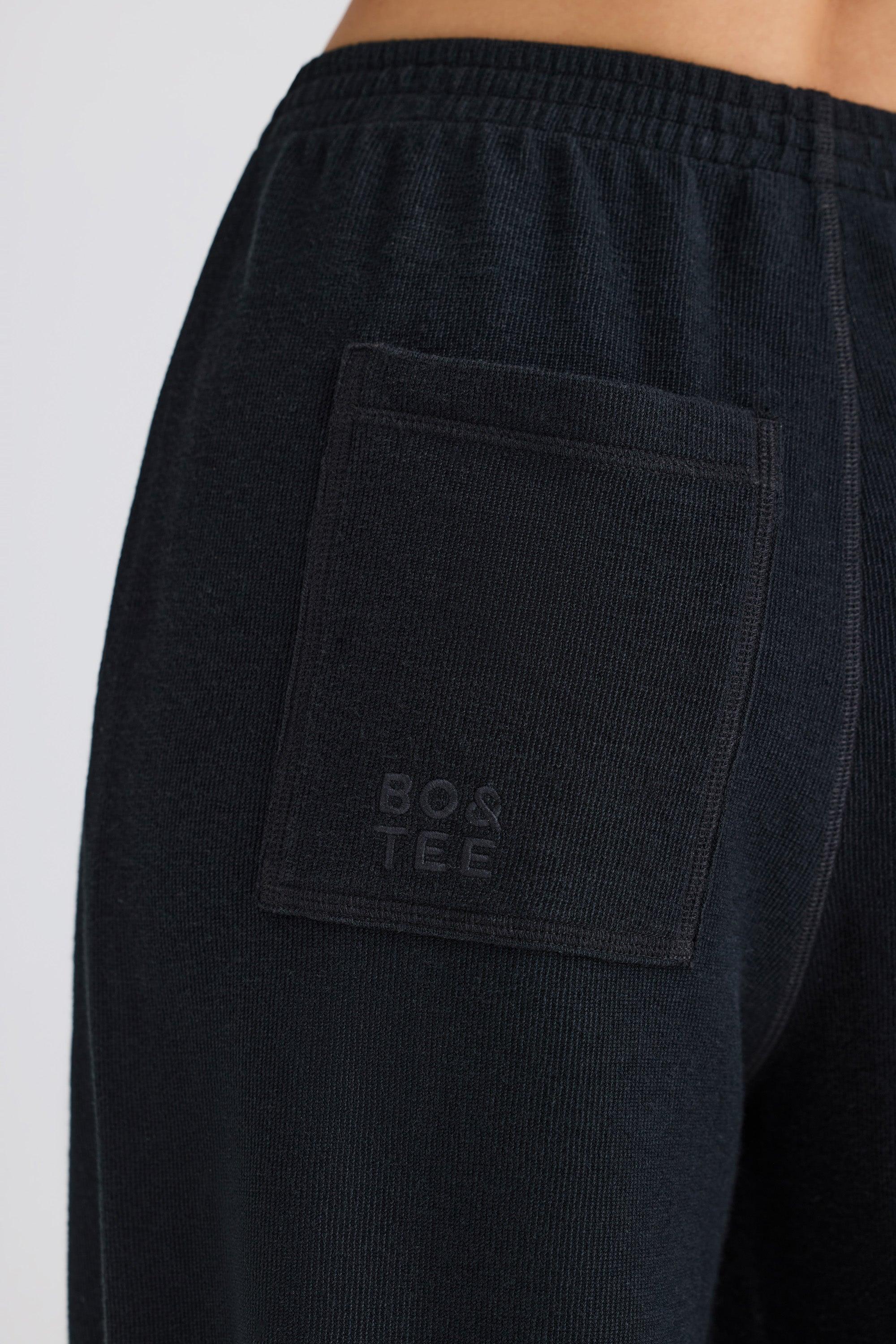 Petite Straight-Leg Joggers in Black Product Image