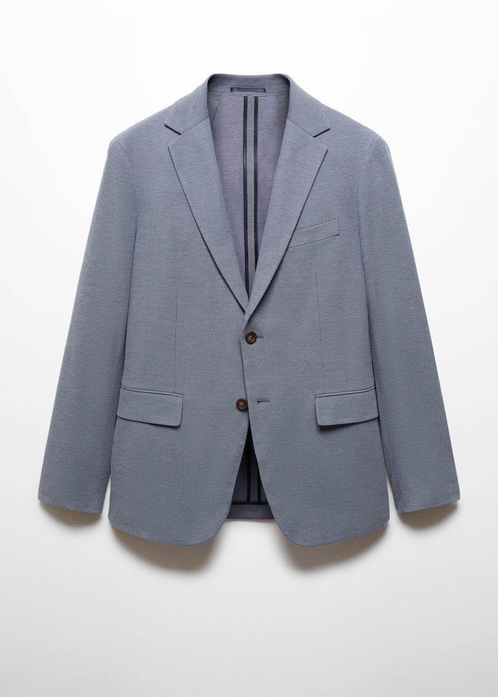 MANGO MAN - Structured slim fit cotton blazer blueMen Product Image