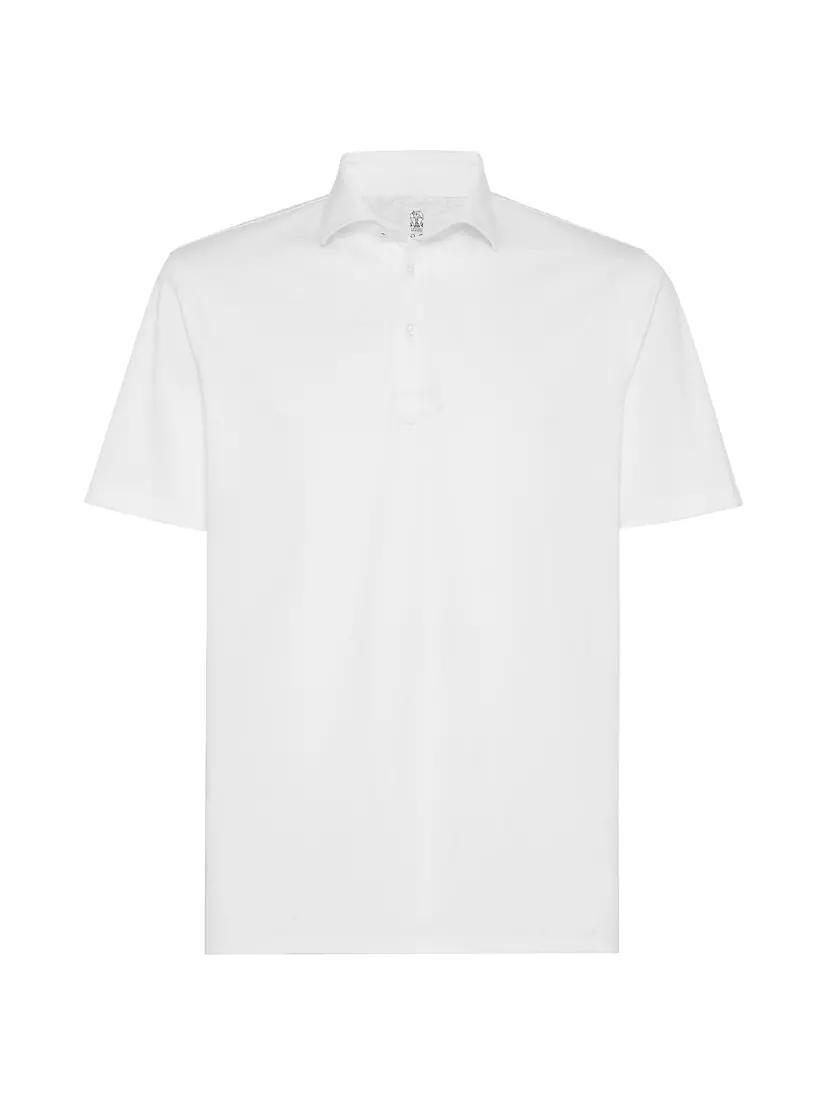 Cotton Jersey Basic Fit Polo with Shirt Style Collar Product Image