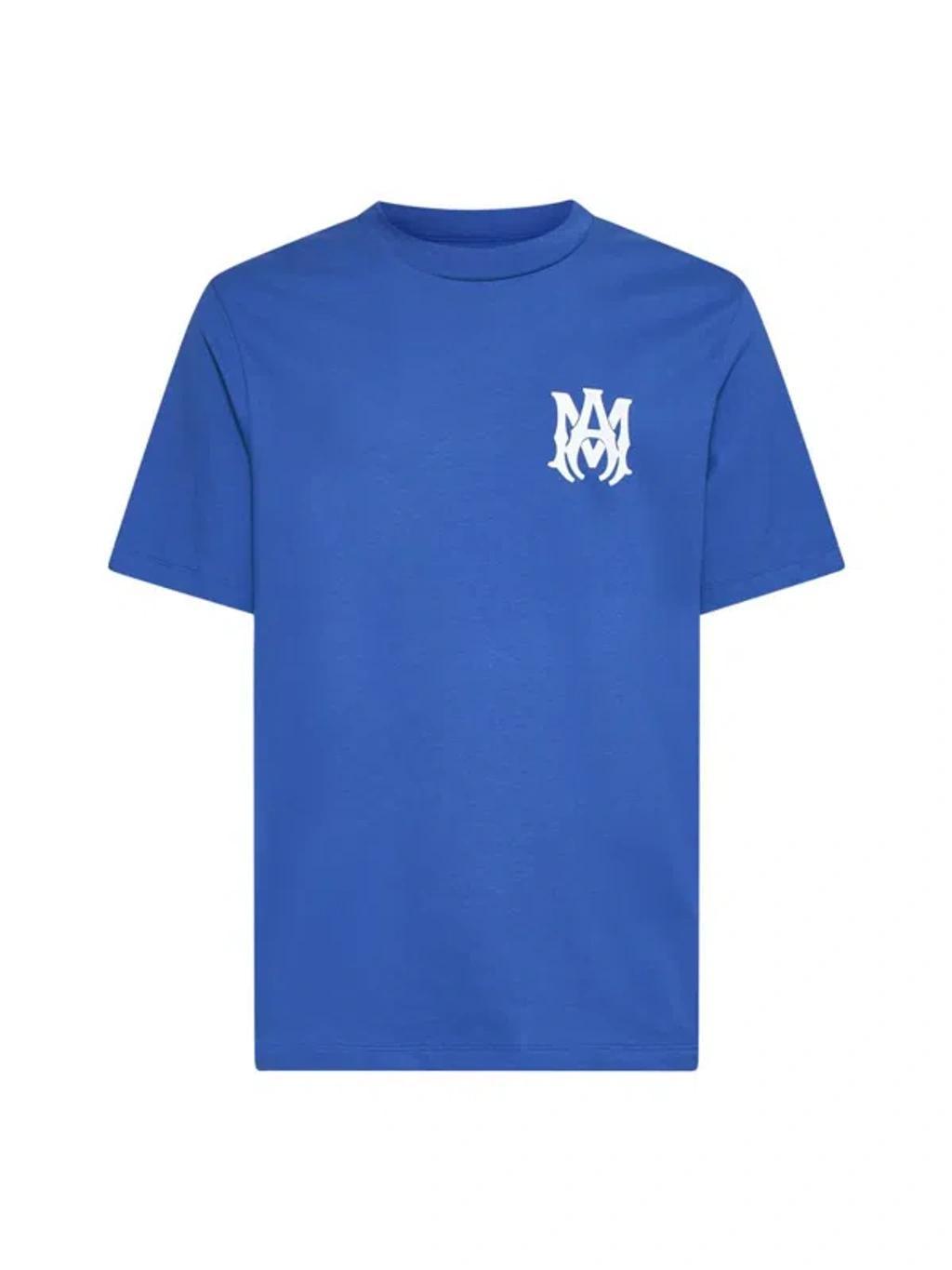 AMIRI Logo-print Cotton T-shirt In Blue Product Image