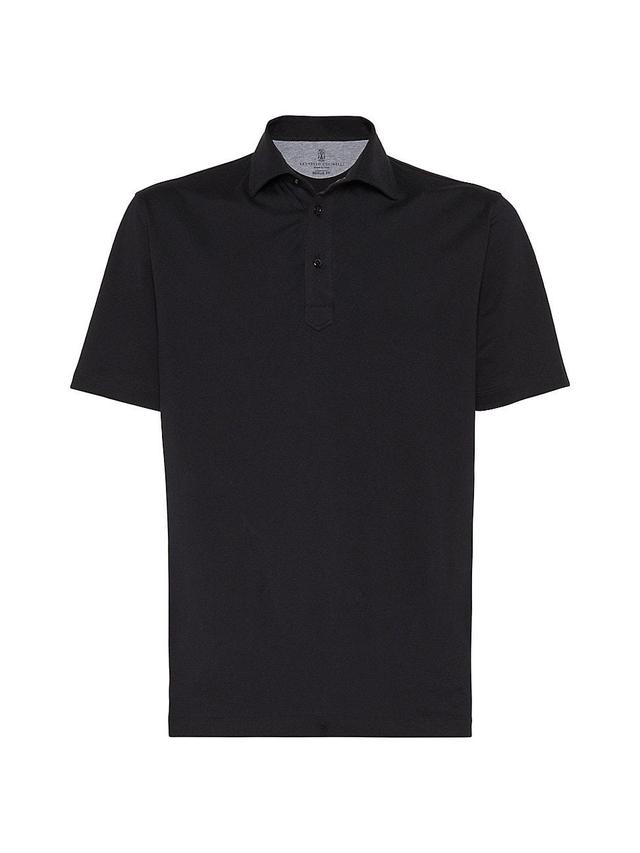 Cotton Jersey Basic Fit Polo with Shirt Style Collar Product Image