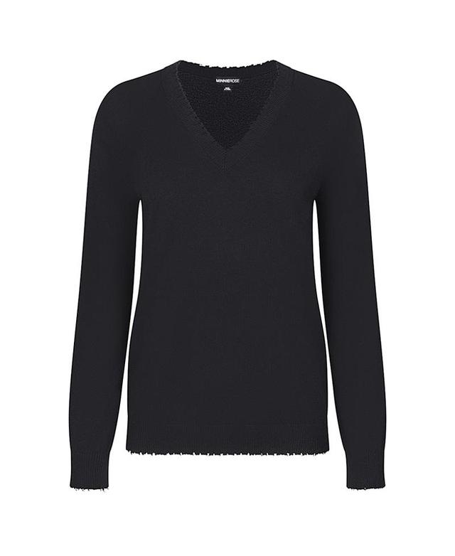 Womens Cotton-Blend V-Neck Sweater Product Image