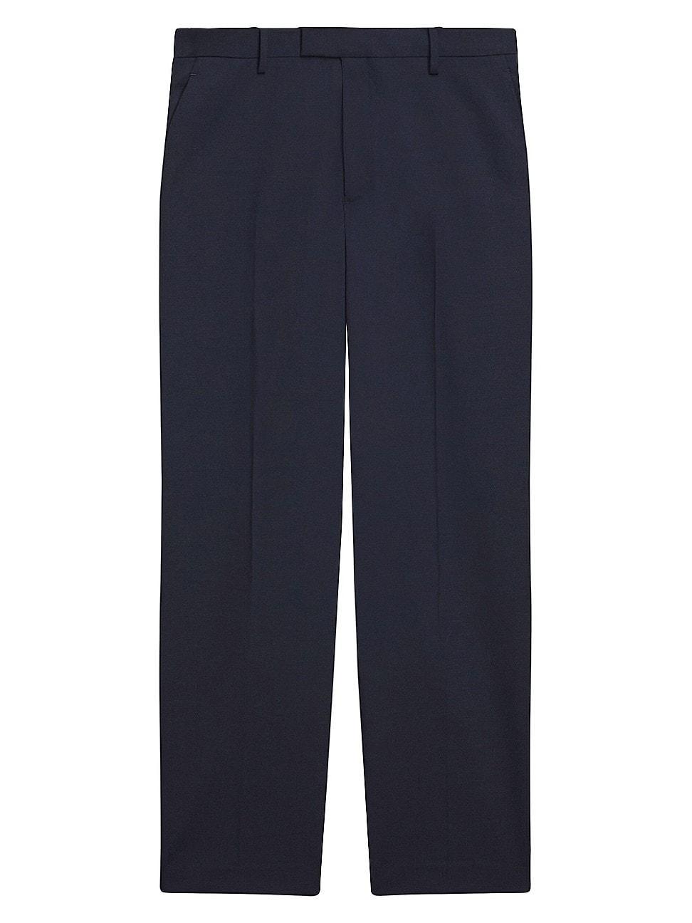 Mens Stretch-Wool Straight-Leg Suit Pants Product Image