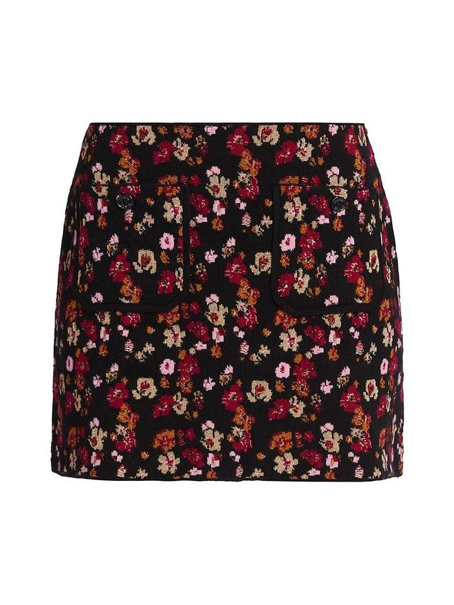 Womens Cashmere-Blend Floral Miniskirt Product Image