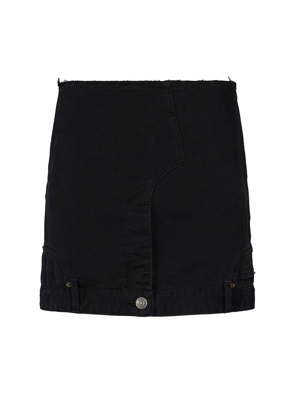 BALENCIAGA Upside-down Denim Miniskirt In Black Product Image