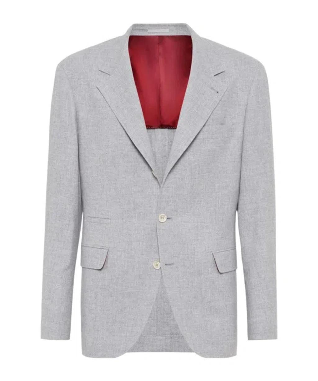 BRUNELLO CUCINELLI Single-breasted Blazer In Gray Product Image