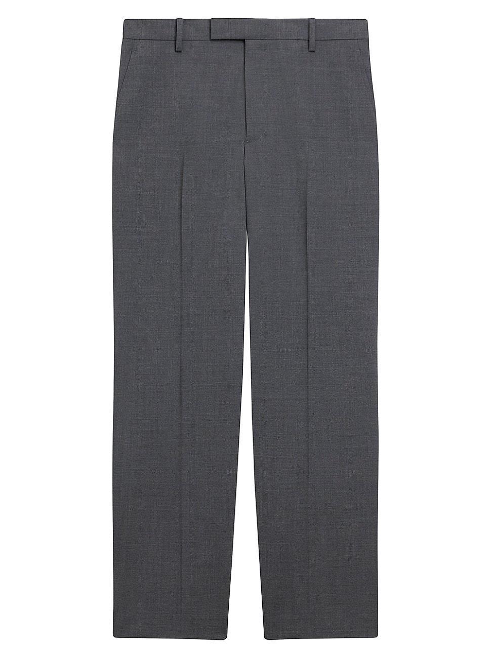 Mens Stretch-Wool Straight-Leg Suit Pants Product Image