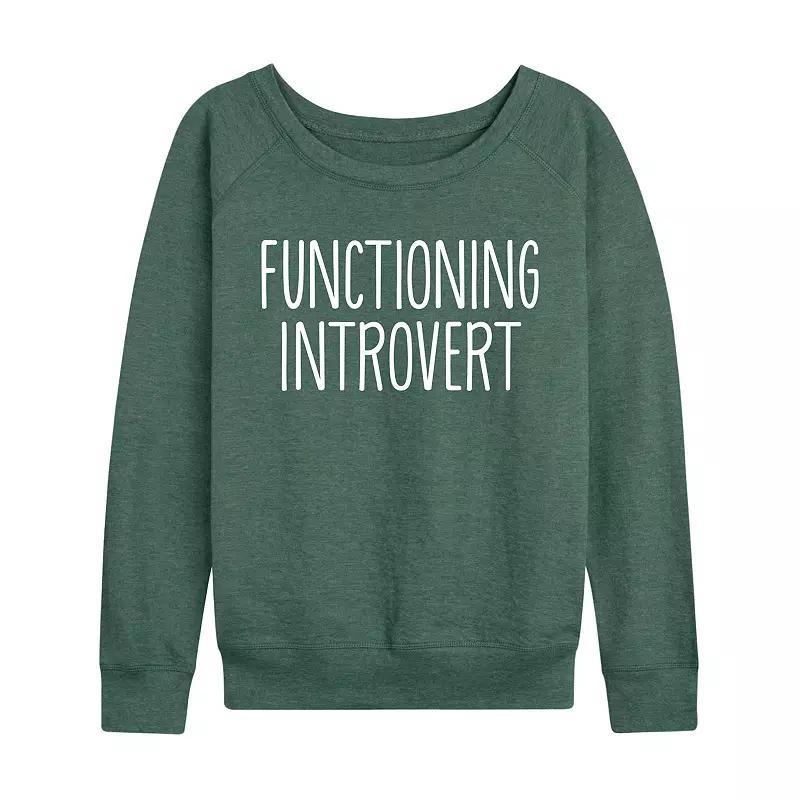 Womens Functioning Introvert Slouchy Graphic Sweatshirt, Girls Grey Juniper Product Image