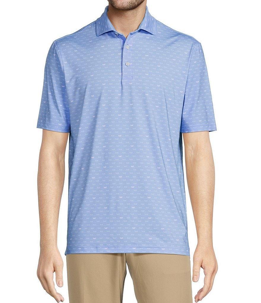 Hart Schaffner Marx Luxury Performance Printed Short Sleeve Knit Polo Shirt Product Image