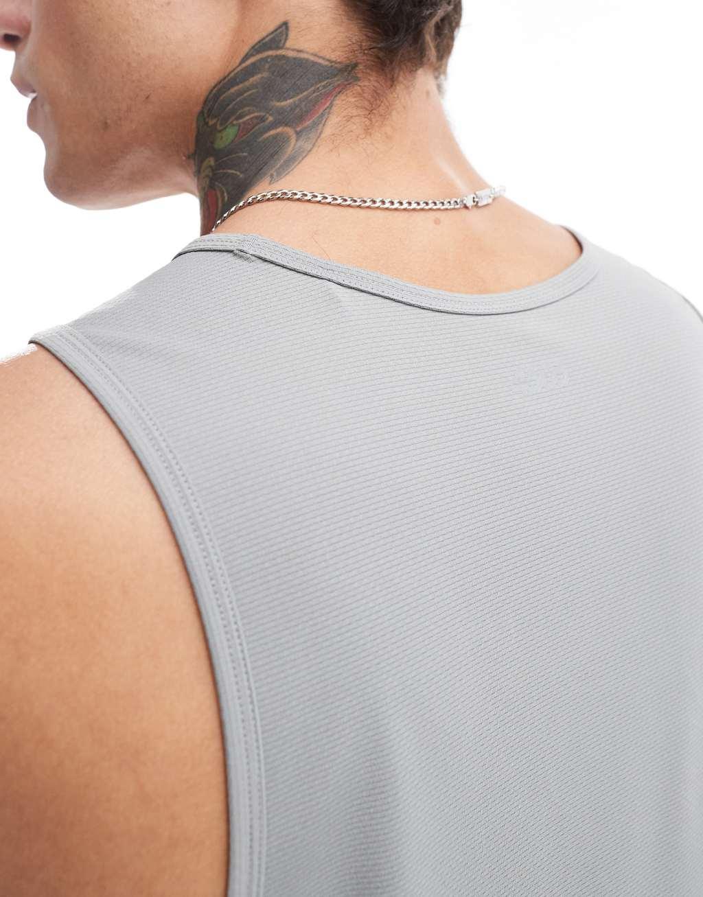 ASOS 4505 Icon training tank top with racer back in gray Product Image