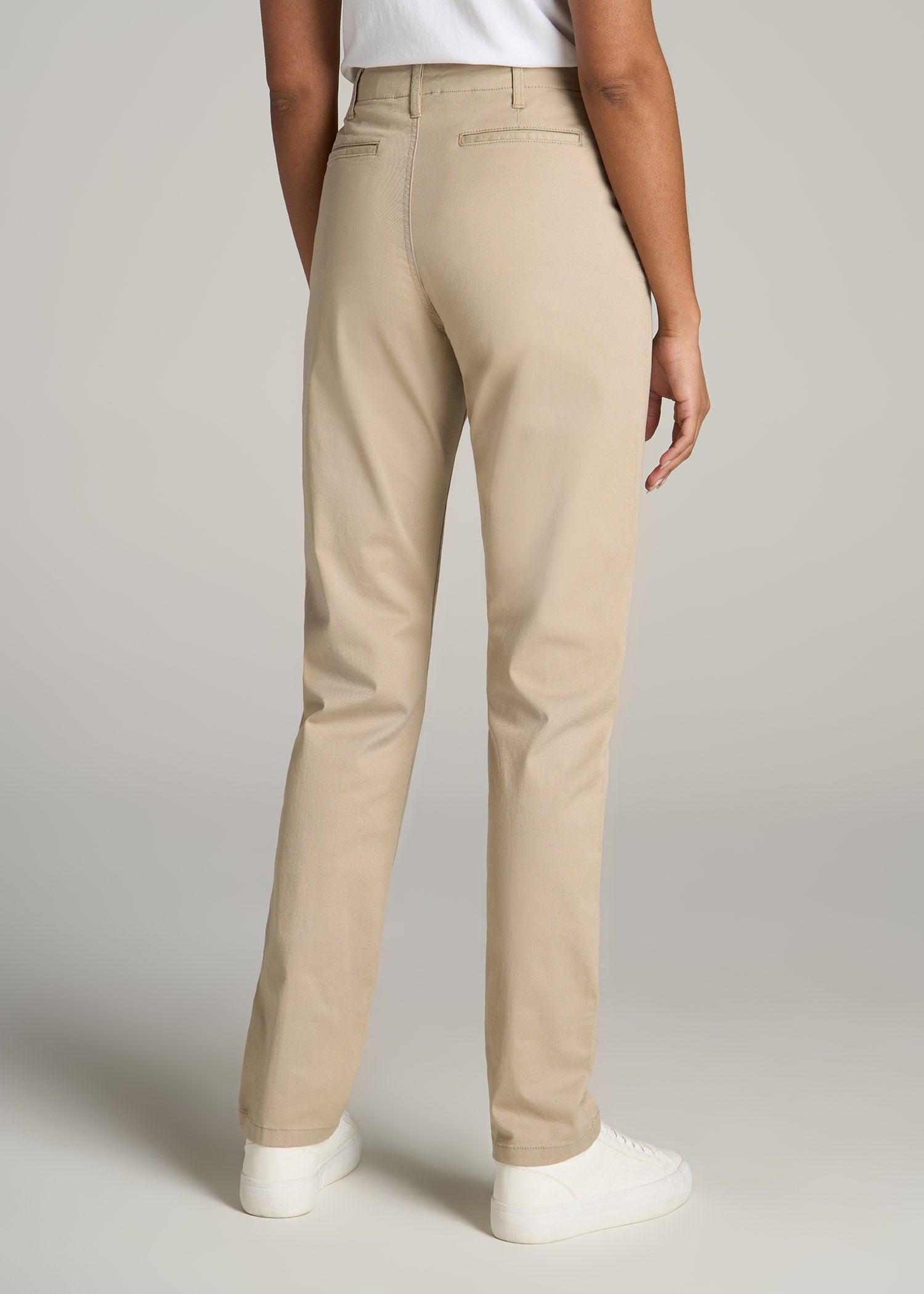 High Rise Tapered Chino Pants for Tall Women in Light Khaki Female Product Image