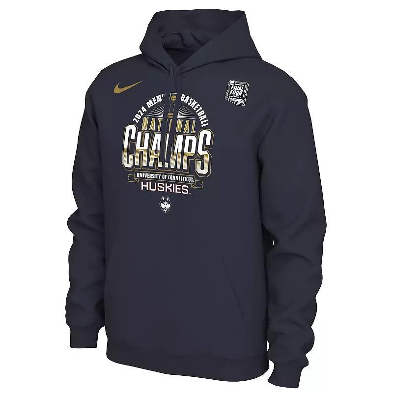 Mens Nike UConn Huskies 2024 Mens Basketball National Champions Locker Room Hoodie Blue Product Image