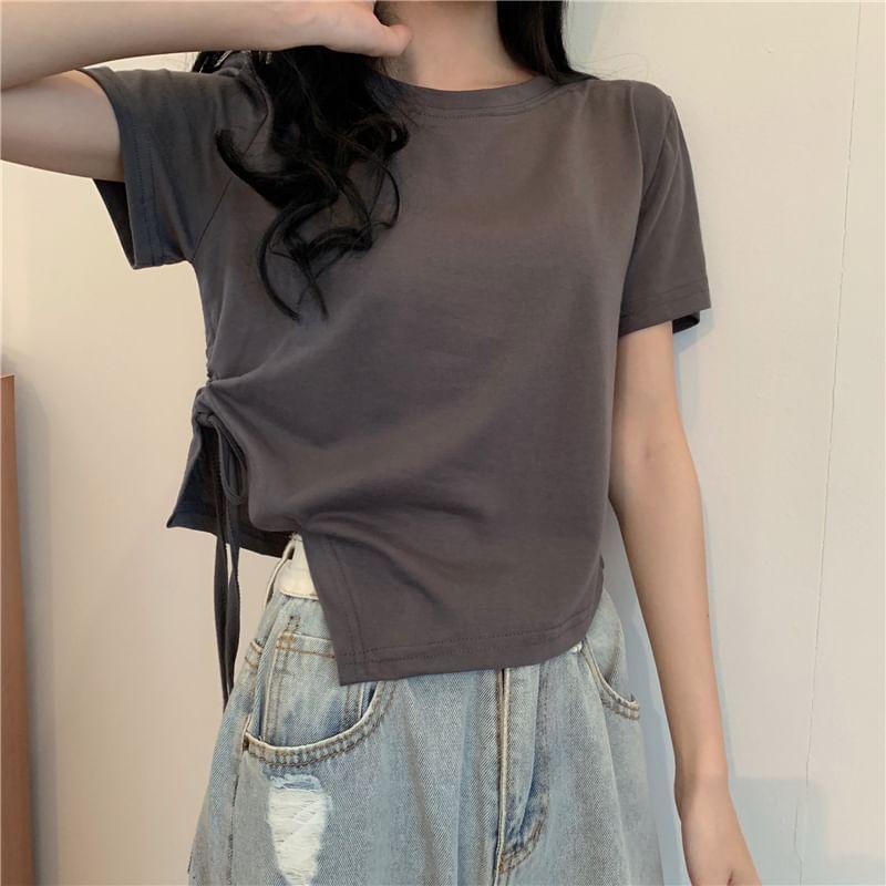 Drawstring Cropped T-Shirt Product Image