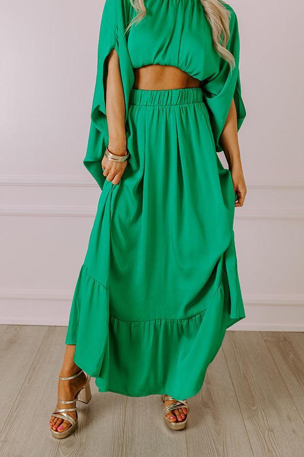 Resort Radiance Maxi Skirt in Green Product Image