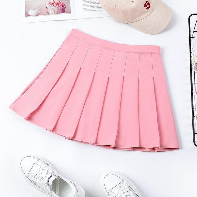 High Waist Plain Mini Pleated Skirt (Various Designs) Product Image