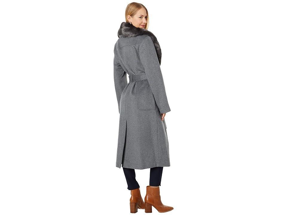 Vince Camuto Wool Coat w/ Faux Fur V20741-ZU (Medium Grey) Women's Coat Product Image