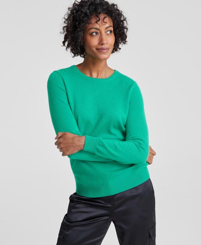 Charter Club 100% Cashmere Womens Long-Sleeve Crewneck Sweater, Regular & Petites, Created for Macys Product Image