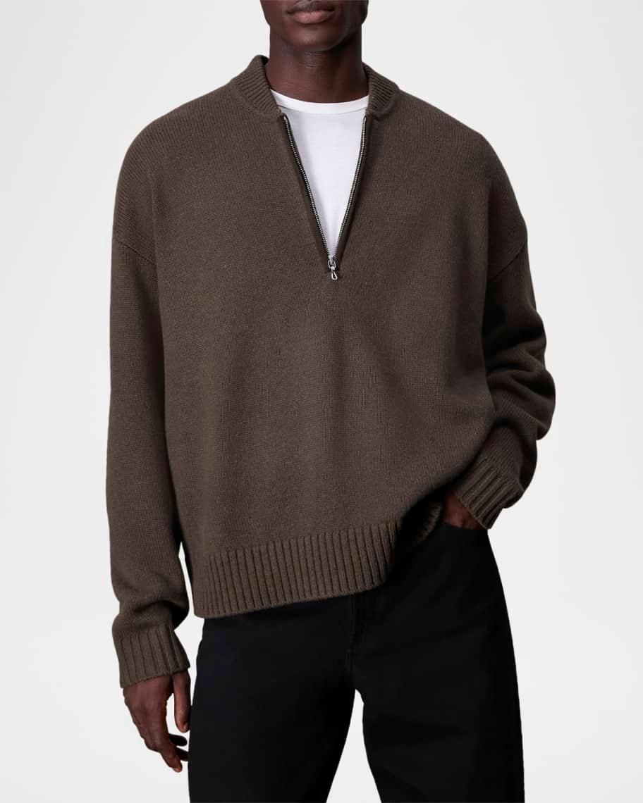 Mens Clarkson Mixed-Media Quarter-Zip Sweater Product Image