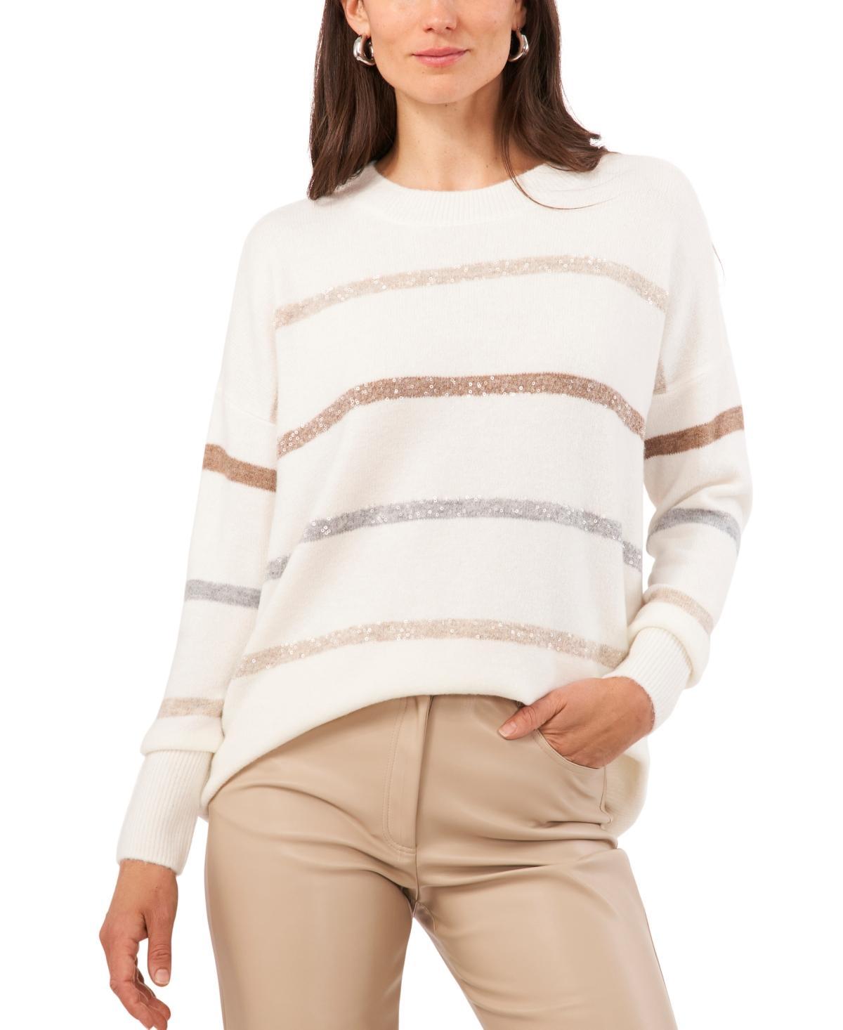 Vince Camuto Long Sleeve Lurex Stripe Sweater Product Image