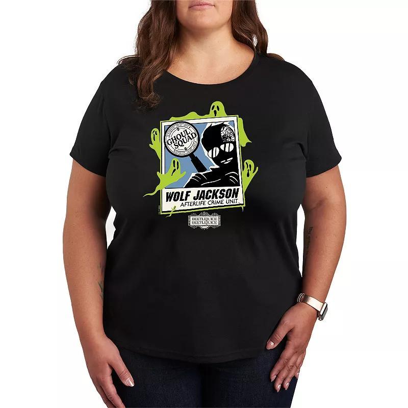 Plus Size Beetlejuice 2 Wolf Jackson Graphic Tee, Womens Blue Product Image