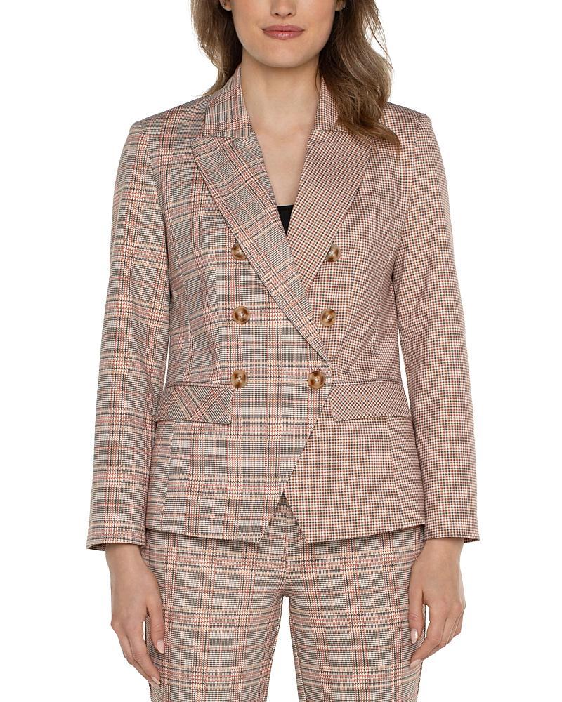 Liverpool Los Angeles Half N Half Plaid Double Breasted Blazer Product Image