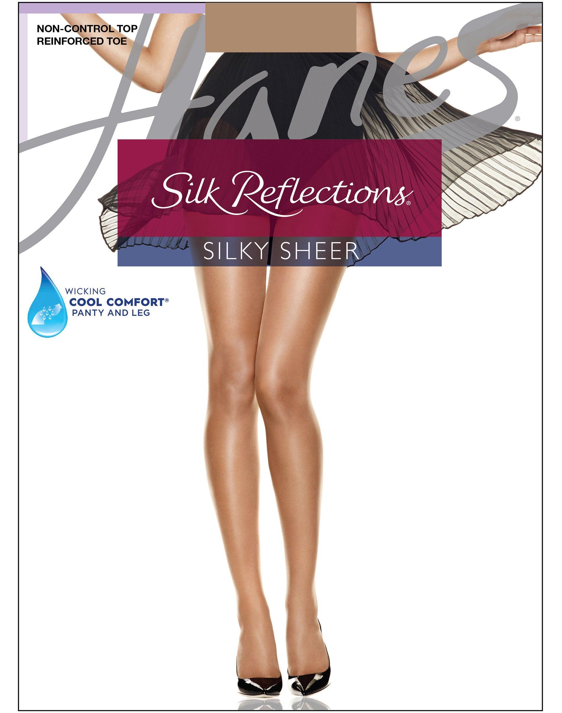 Hanes Silk Reflections Pantyhose with Reinforced Toe Travel Buff AB Womens Product Image