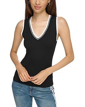 Karl Lagerfeld Paris Scalloped Trim Tank Top Product Image