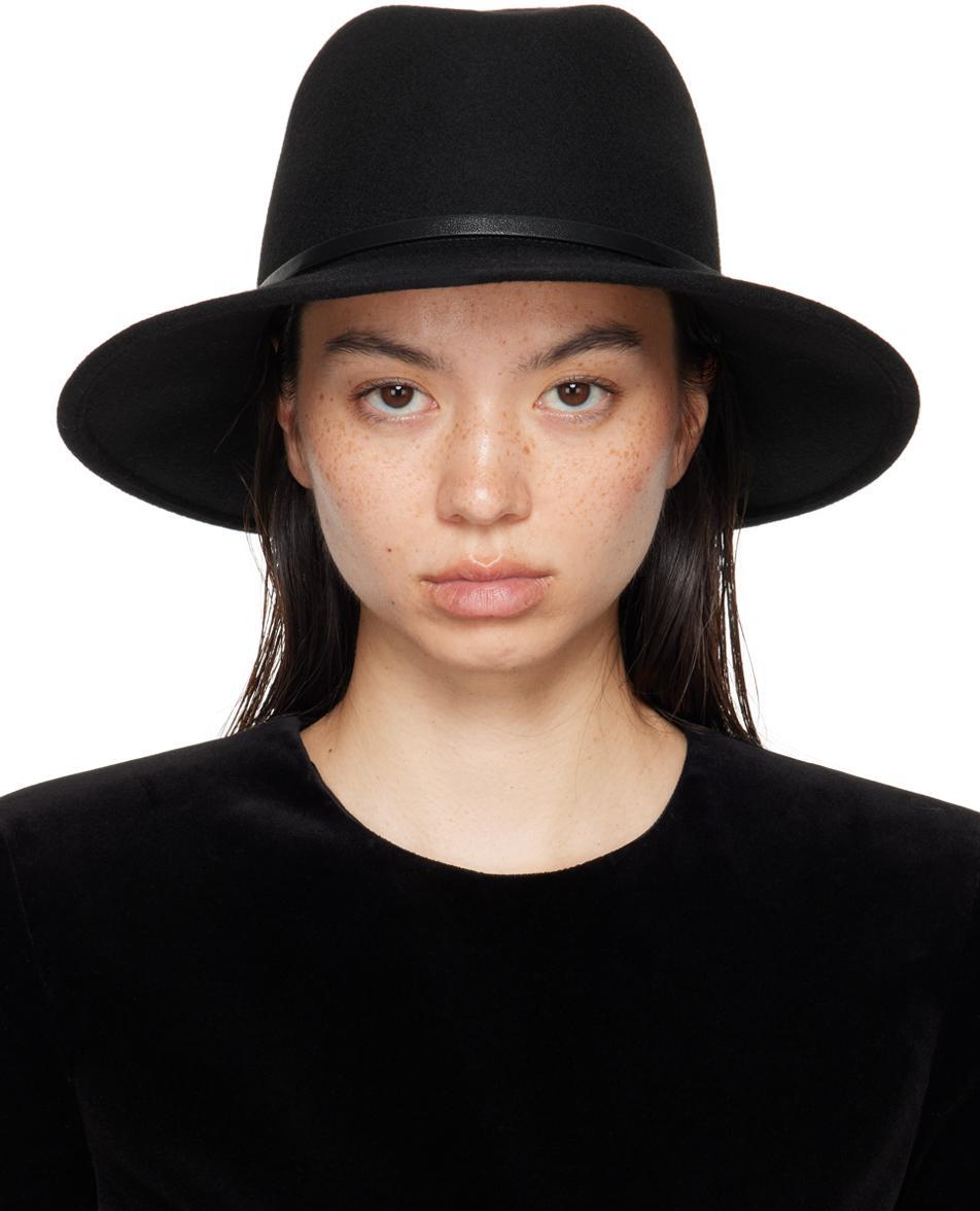 VALENTINO GARAVANI Black Vlogo Wool & Calf Fedora In Ww9 Nero/nero/black Product Image