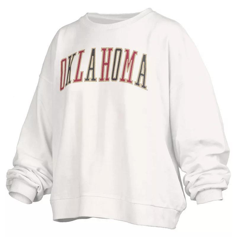 Womens Pressbox Oklahoma Sooners Janise Waist Length Oversized Pullover Sweatshirt Product Image