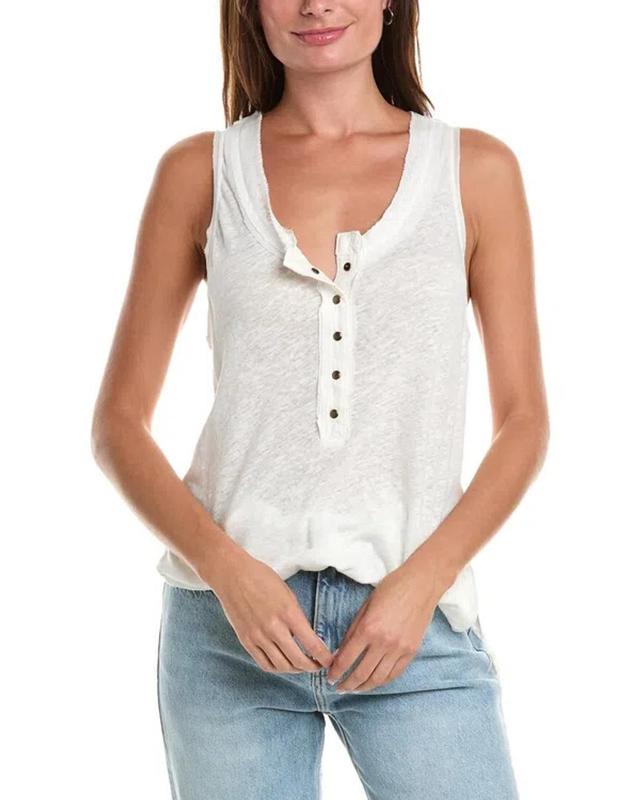 Love Language Solid Linen-blend Tank In White Product Image