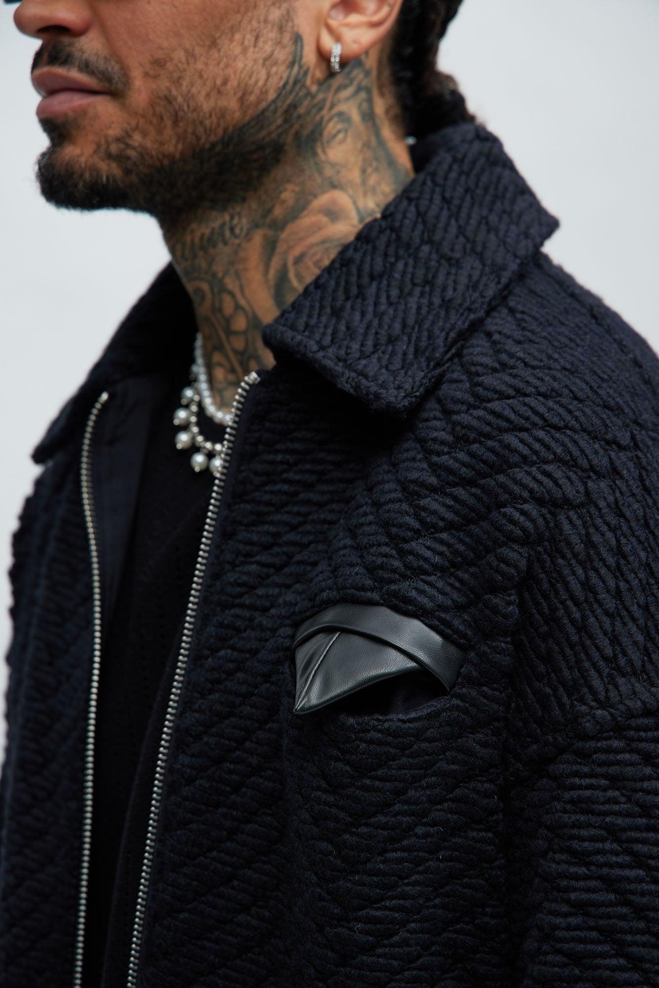 Duke Textured Cropped Jacket - Black Product Image