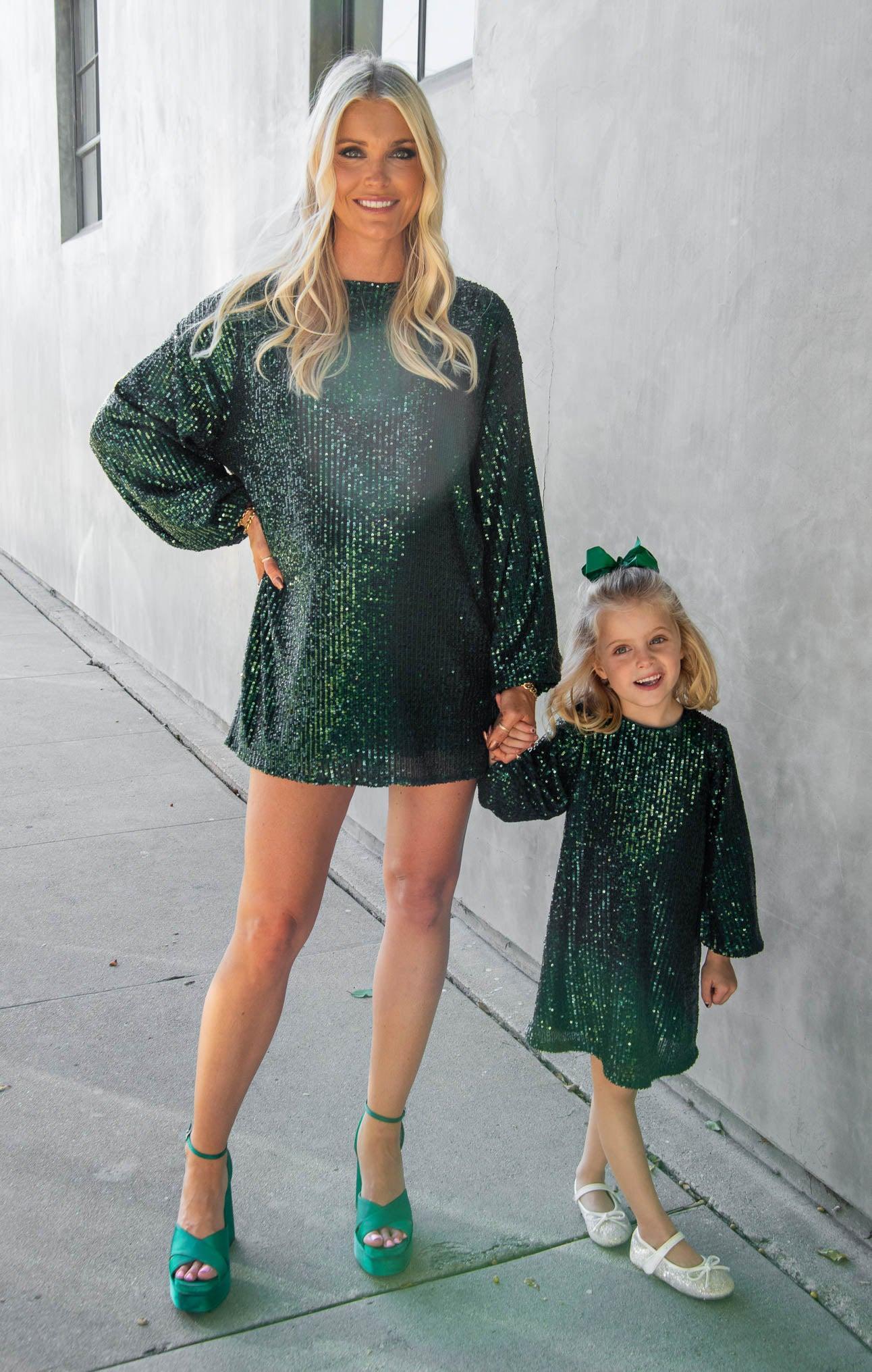 Sure Thing Mini Dress ~ Emerald Sequins Product Image