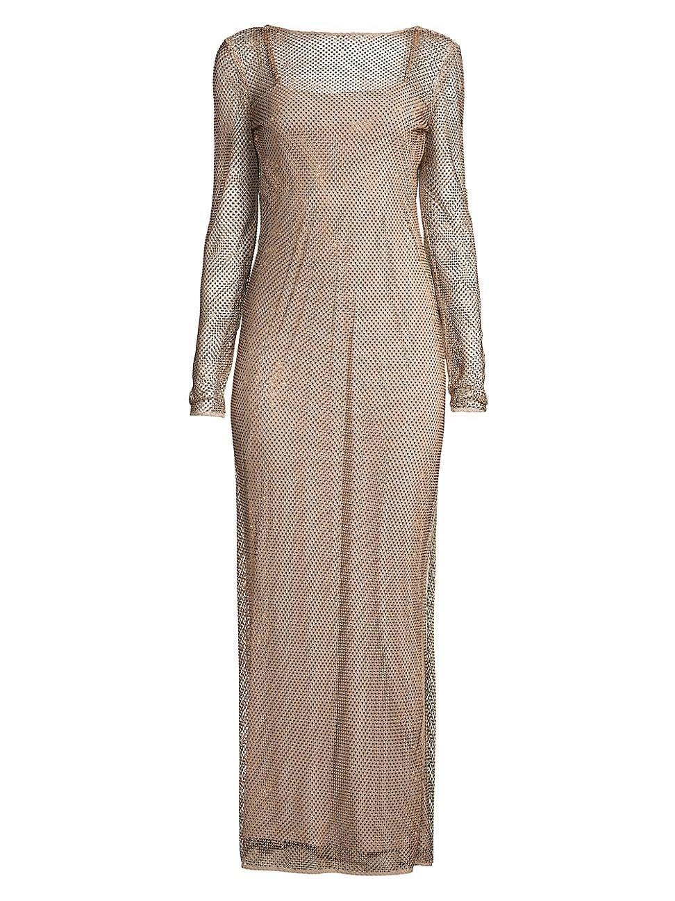 Ramy Brook Lulu Long Sleeve Metallic Mesh Dress Product Image