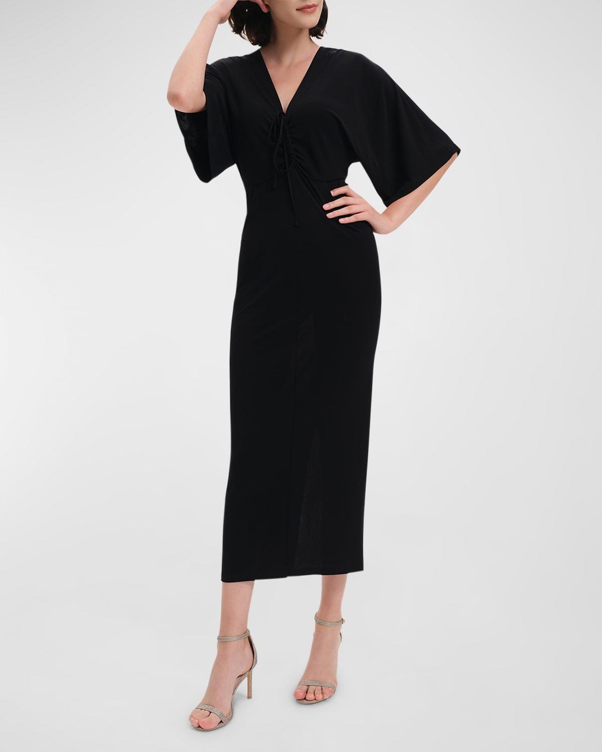 Valerie Ruched Bodycon Jersey Midi Dress Product Image