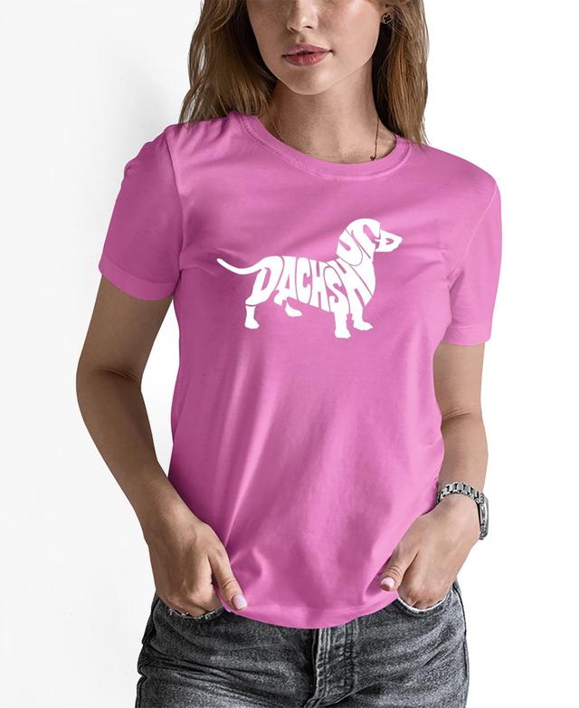 La Pop Art Womens Word Art Dachshund Short Sleeve T-shirt Product Image