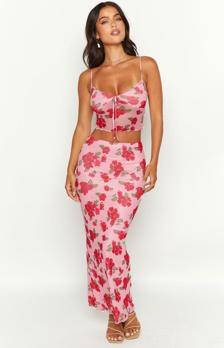 Emz Pink Floral Mesh Cami Product Image