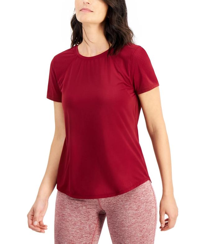 Id Ideology Womens Short-Sleeve-Perforated T-Shirt, Created for Macys Product Image