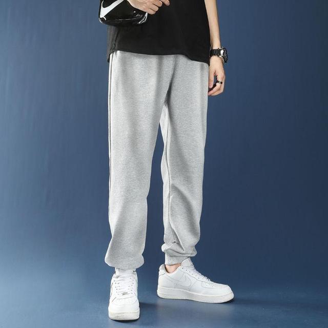 Mid Rise Plain Straight Leg Sweatpants Product Image