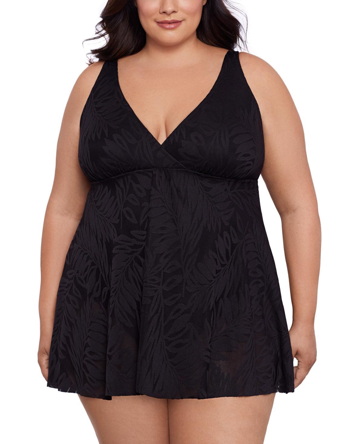 Swim Solutions Plus Size Flyaway Swim Dress, Created for Macys Product Image