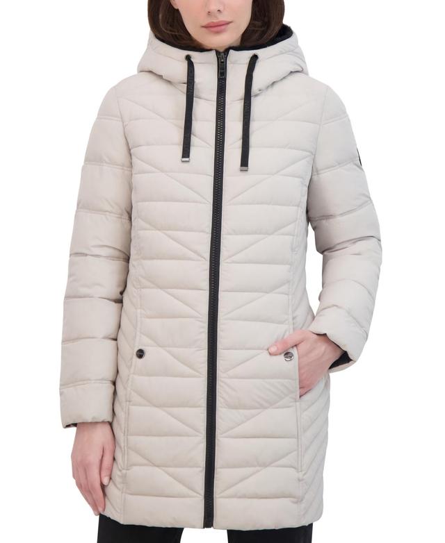 Nautica Womens Faux-Fur-Trim Hooded Packable Puffer Coat Product Image