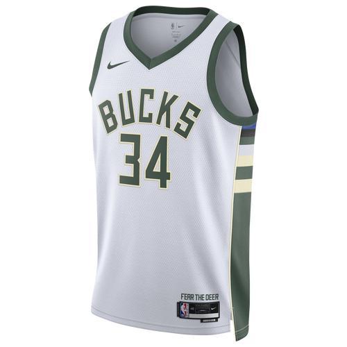 Mens and Womens Nike Giannis Antetokounmpo Milwaukee Bucks Swingman Jersey - White Product Image